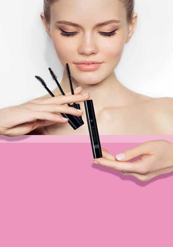 07 08 09 LR COLOURS & DELUXE Svůdné pohledy vašich očí 07 Mascara pro objem a natočení řas vykouzlí mimořádný objem, řasy jemně oddělí 10 ml 10002- -1 Absolute Black -4 Dark Brown -5 Night Blue 419