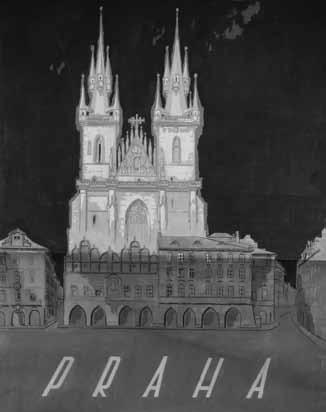 16. Návrhy na plakát Prahy (796 807) 796. Týn 801. Zve vás Praha, kolébka české slávy 804. Prag, Praha 796. Bohuslava Hrabětová (1912?