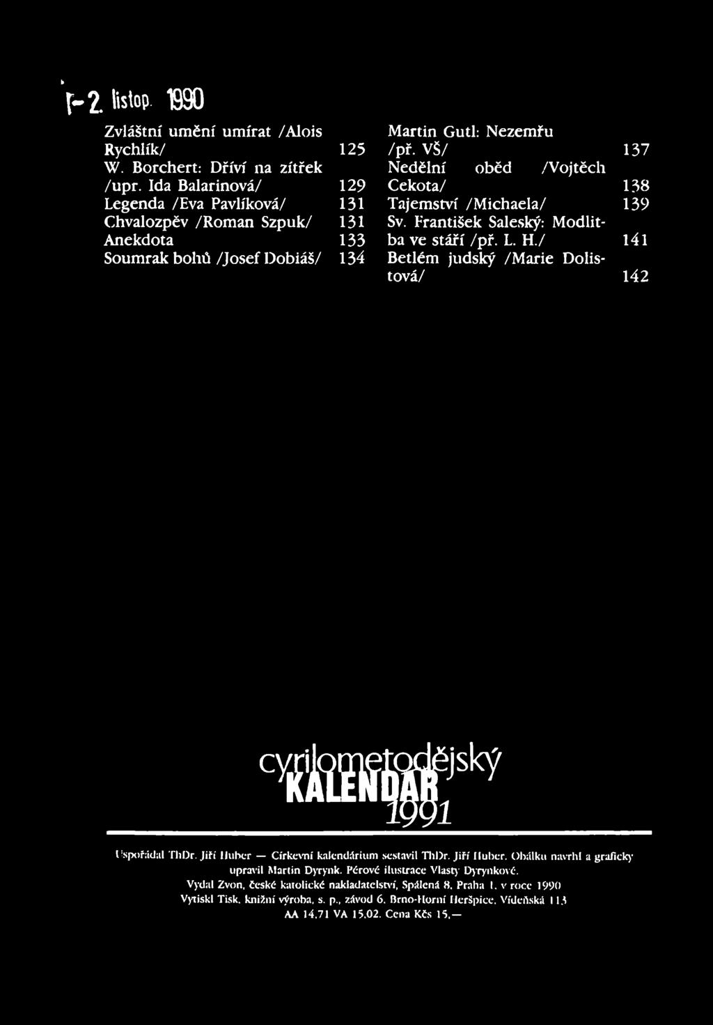.t-z listen. 890 Zvláštní umění umírat /Alois Rychlík/ W. Borchert: Dříví na zítřek 125 /upr.