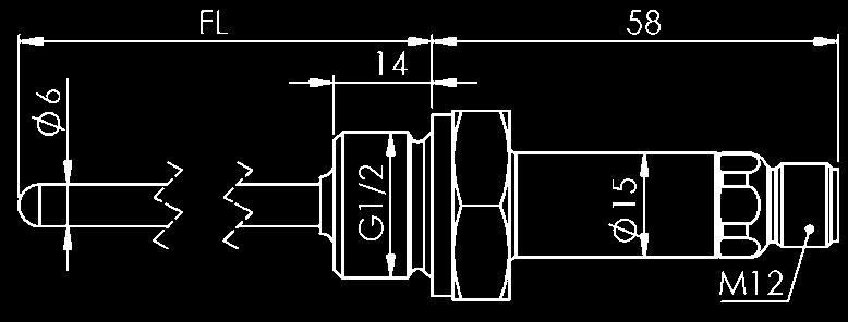 (bez příplatku) G1/8, G1/4, G3/4, M8x1, M10x1 Připojení: konektor M12 .