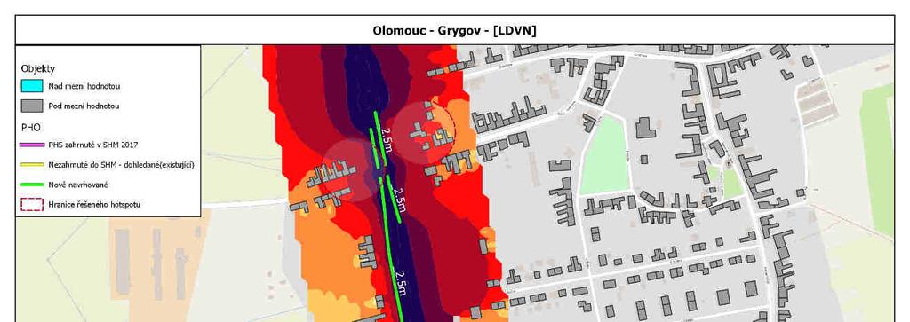 Obrázek 8 - Protihluková opatření Olomouc - Grygov 9 EKONOMICKÉ POSOUZENÍ OCHRANY OHNISEK PŘED HLUKEM K ekonomickému hodnocení protihlukových opatření lze obecně přistoupit z několika hledisek,