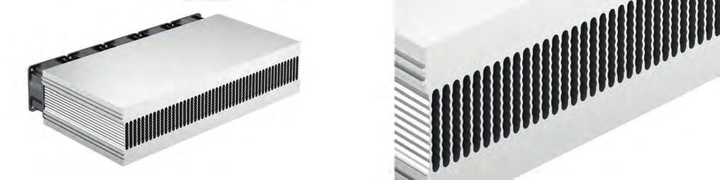 gregáty s axiálním ventilátorem Vysoko výkonový ventilátorový agregát ventilátory speciálního provedení s lisovanými žebry zvětšený povrch díky geometrii drážkovaných žeber geometrie dutých žeber s