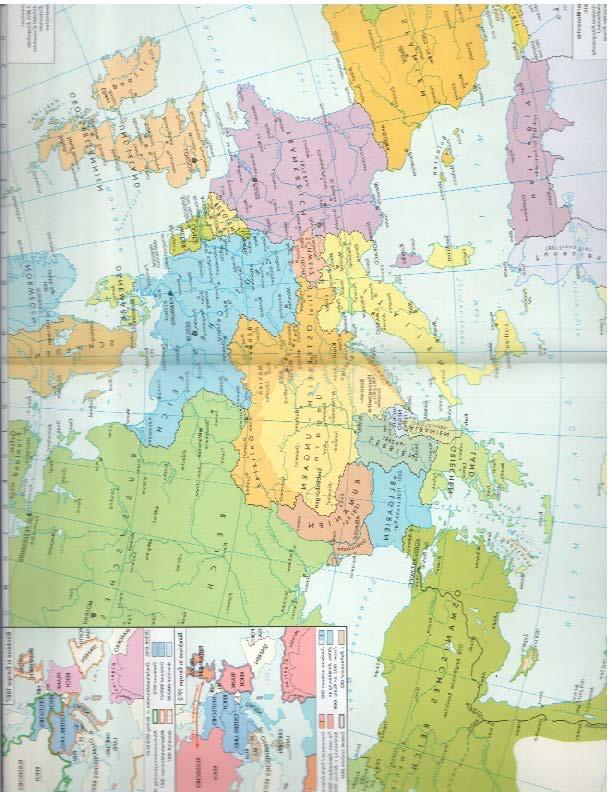 2. Následující mapa ukazuje evropské země v předvečer 1. světové války. Označte: Číslem 1 státy tzv. Ústředních mocností, číslem 2 státy tzv.