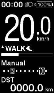 Režim podpory při chůzi V některých regionech tento režim nemusí být dostupný. Funkce podpory při chůzi funguje maximálně do rychlosti 6 km/h.
