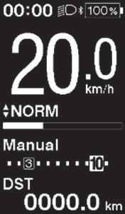 Nabídka nastavení (SC-E6100) Otevření nabídky 1. Zastavte bicykl. 2. Stiskněte a podržte funkční tlačítko. Jakmile se displej změní na obrazovku nastavení, tlačítko uvolněte.