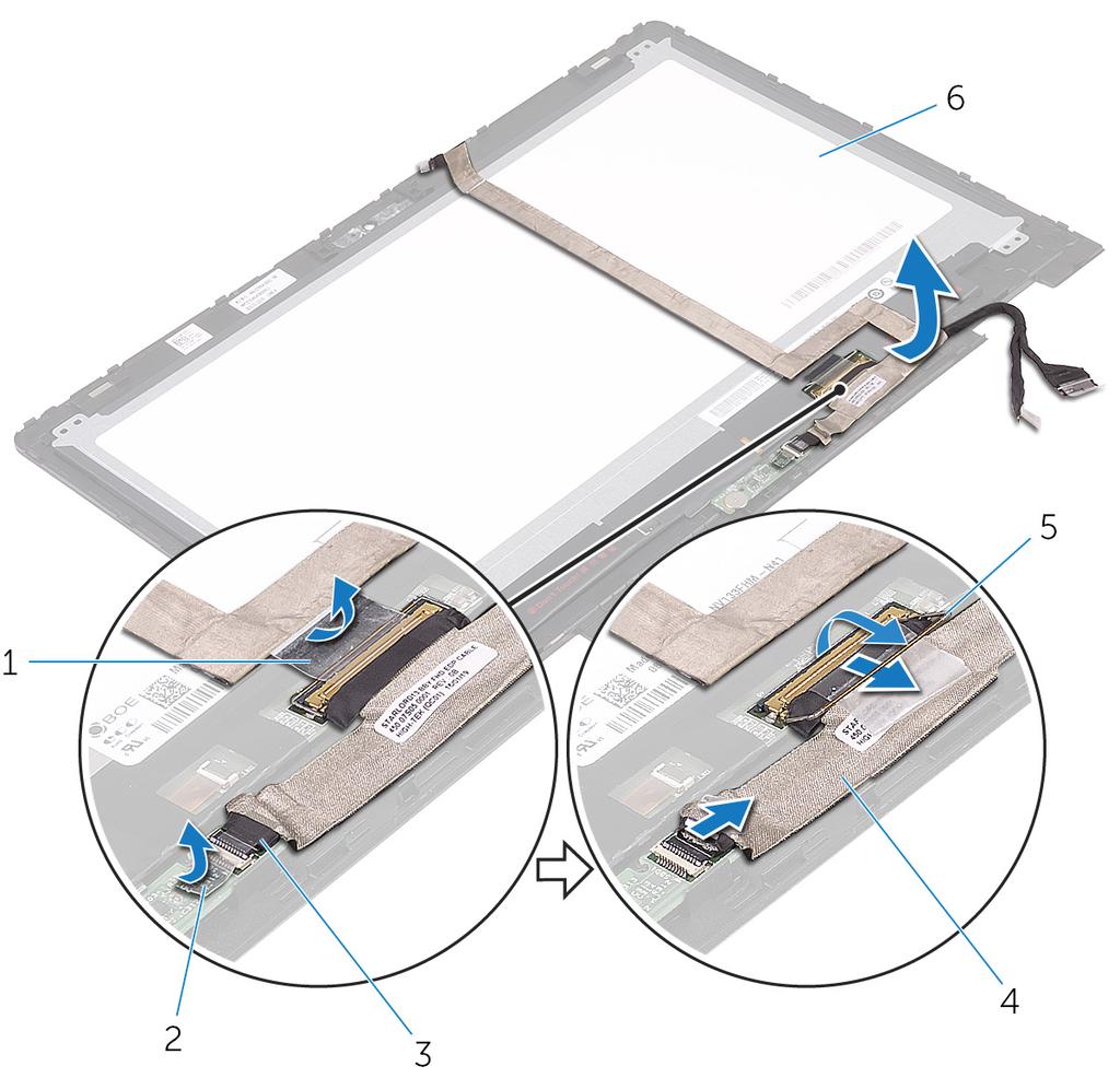 5 Zvedněte kabel displeje z panelu displeje. Obrázek 33.