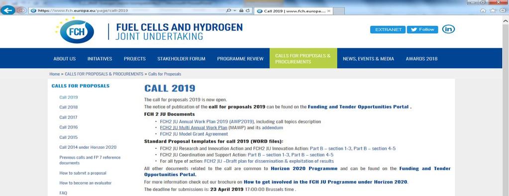 Další výzvy z oblasti energií (uzávěrky již proběhly) WP 2018 část 20. Cross-cutting activities: Next generation batteries; uzávěrka 25. 4. 2019 http://ec.europa.
