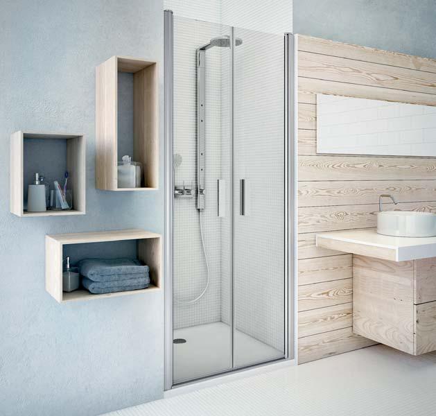 Kvalitní zdvihový mechanismus je základní podmínkou snadného otevírání dveří sprchové dveře pro instalaci do niky se skládacími dveřmi a otočným