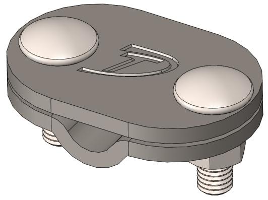 SVORKA PRO ZEMNÍCÍ PÁSKU A DRÁT Použití: svorka určená pro souběžná spojení zemnící pásky 30x4 mm a kruhového vodiče 103150 SR 03-plech.