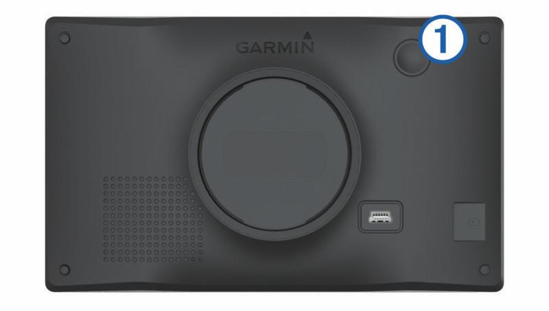 Garmin DriveSmart 55/65 přehled zařízení Zapínací tlačítko Napájecí a datový port USB Slot pro mapovou a paměťovou kartu Mikrofon pro funkci Hlasový příkaz nebo volání handsfree Upevnění a napájení