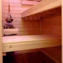 Kabiny jsou vybaveny plnohodnotným saunovým elektrickým topidlem s