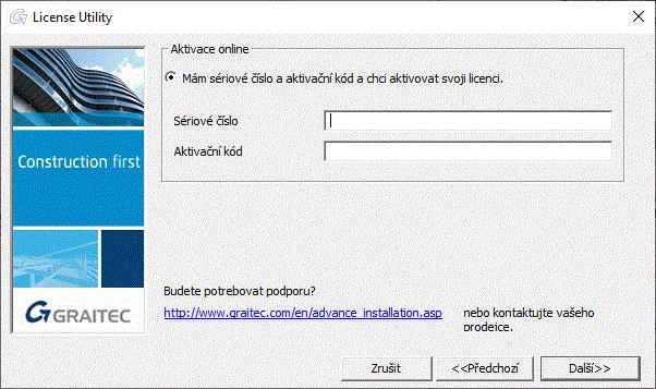 Aktivování licence online Před spuštěním Ujistěte se, že máte a Sériové číslo a Aktivační ID. Zkontrolujte připojení k internetu.