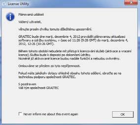Upozornění o probíhající údržbě Plánované události Probíhající