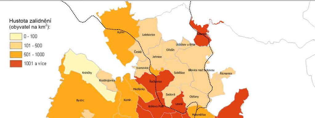 4. POPIS ŽELEZNIČNÍ DOPRAVY NA TRATÍCH V AGLOMERACI BRNO Jedná se o území, na které se s odkazem na vymezení aglomerací dané vyhláškou č. 561/2006 Sb.