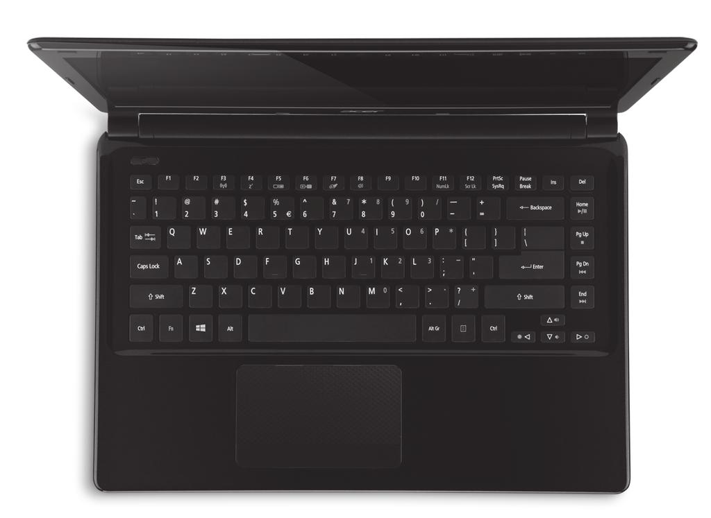 10 - Seznámení s notebookem Acer # Ikona Položka Popis Indikátor napájení Indikuje stav napájení počítače. Indikuje stav baterie počítače.