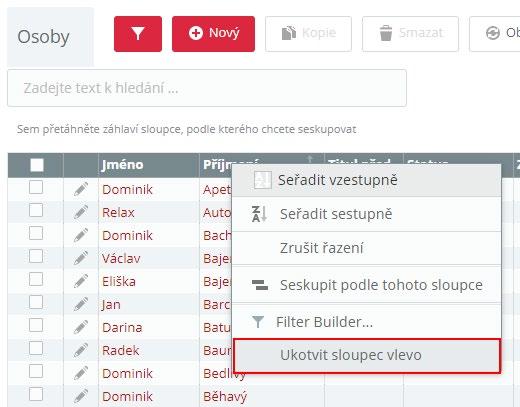 V konfiguraci je dále k dispozici nastavení výchozího jazyka aplikace a výchozí stránky po přihlášení. Výchozí stránku můžete vybírat z dostupných agend.
