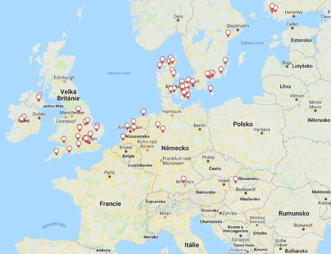 Případy HPAI u volně žijících ptáků v roce 2018 (zdroj ADNS) V roce 2018 byla v Evropě potvrzena také ohniska nízce patogenní ptačí chřipky (dále jen LPAI) v