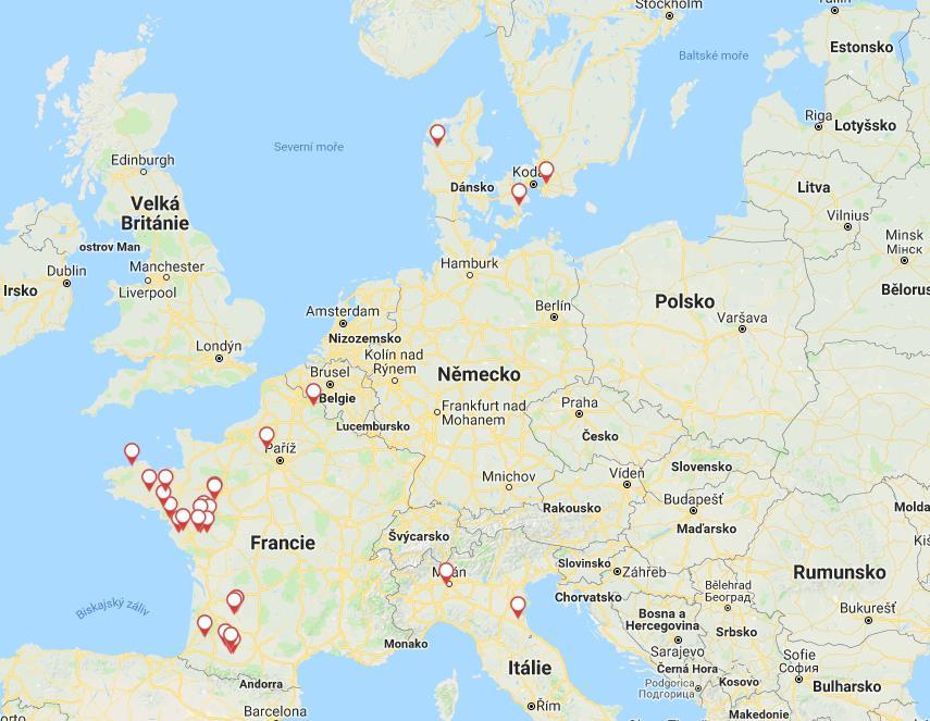 Mapa případů LPAI v chovech drůbeže Evropě v roce 2018 (zdroj: ADNS) Ohniska u ptáků chovaných v zajetí byla potvrzena pouze dvě a vyskytla se v Německu a v