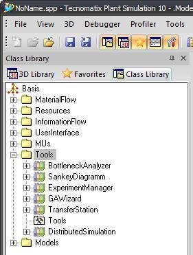 Struktura programu (Knihovny tříd - Tools) Objekty nástrojů: BottleneckAnalyser - analýza úzkých míst SankeyDiagram - Sankeyeho graf ExperimentManager - manažer experimentů GAWizard - průvodce