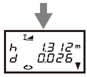 5. MĚŘENÍ [REŽIM MĚŘENÍ] Pokračujte v měření výškového rozdílu 5 Stiskněte tlačítko [H/Dif]. V tomto okamžiku se hodnota naměřená postupem dle bodu 4 (Př.