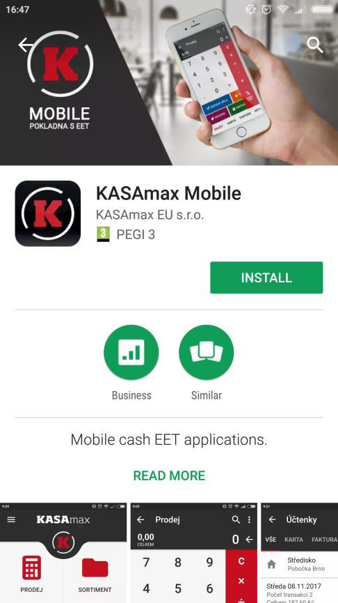 1 STAŽENÍ APLIKACE Android Aplikace je dostupná ke stažení v aplikaci Google Play pro zařízení s operačním systémem Android.
