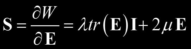 Hyperelasticita Nerealističnost Saint-Venantova Kirchhoffova lineárně pružného materiálu Eν E Eν E S = E + E + E33 + E = E E + E = + ν ν + ν + ν ν + ν ( )( ) ( ) ( )( ) ( ν ) ( )( ) ( + ν)( ν) ( + ν)