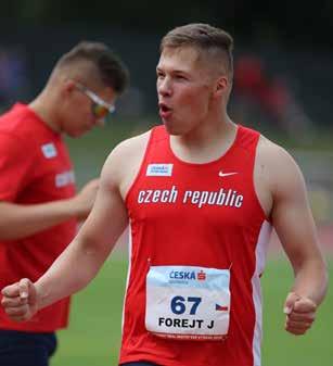 Achievements: WYC 2017 Nairobi DT 1,5kg/6 Jakub Forejt discus throw DT (1kg) DT (1,5kg) DT (1,75kg) DT (2kg) 2015 15y 54.15 2016 16y 54.06 2017 17y 59.30 48.18 2018 18y 59.11 53.24 born: 13. 7.