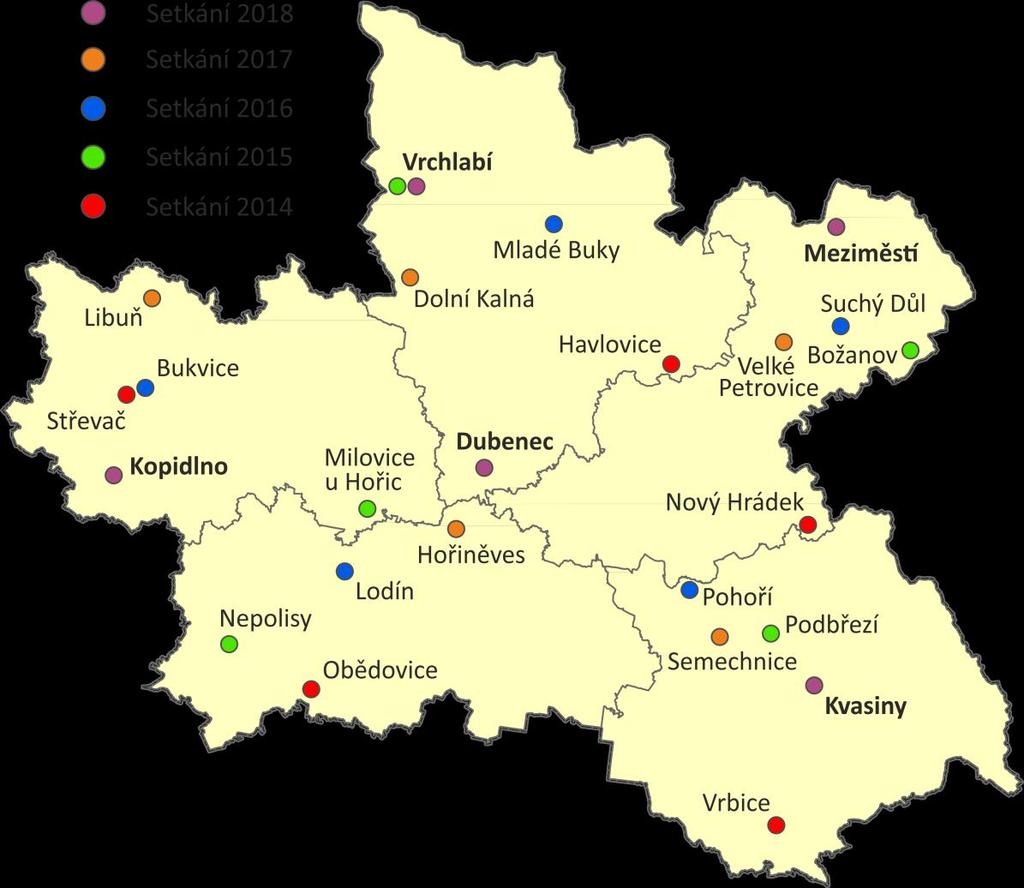 Obr. 10 Regionální workshopy v letech 2014 2018 Konference Příležitosti pro region Jaký je a budeš náš venkov? Sekretariát RSK KHK ve spolupráci s Královéhradeckým krajem uspořádal 11.