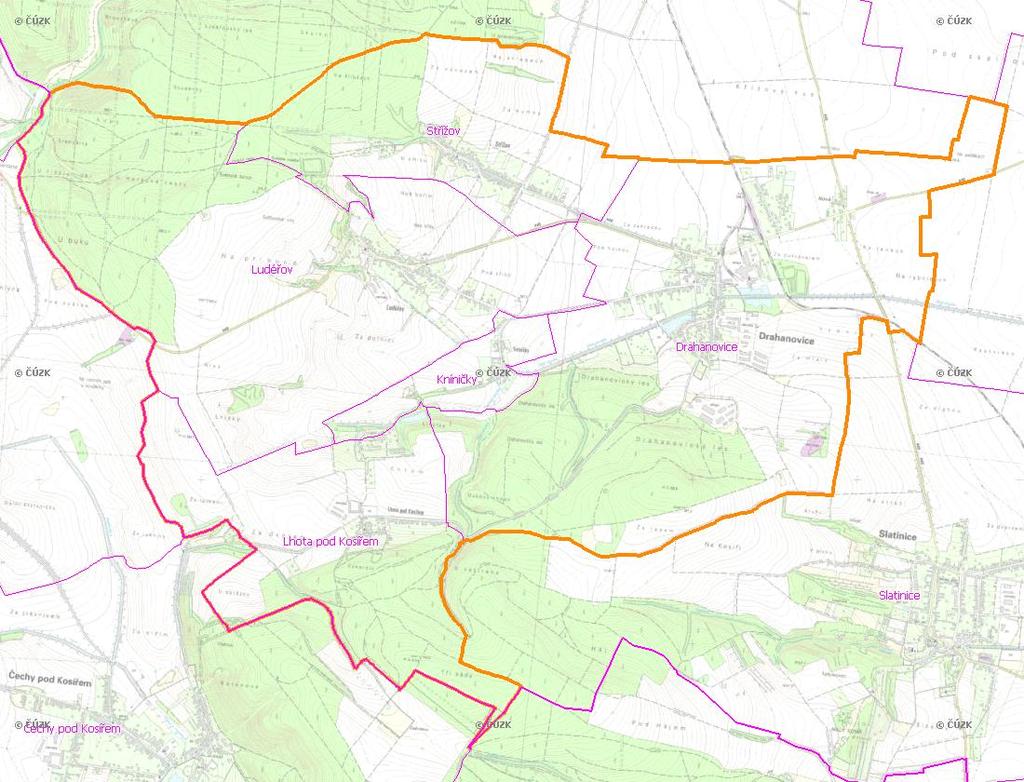 A. NÁZEV OBCE Název části obce (ZSJ): Střížov Mapa A: Území obce Přehledová mapka