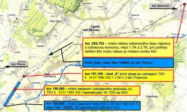 Jízdní (vlaková) cesta pro vlak Nex 146893 byla v žst. Hranice na Moravě postavena normální obsluhou SZZ z 2. TK Polom Hranice na Moravě na 2. SK žst. Hranice na Moravě a dále na 2.