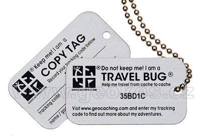1. 5. 1. 2. Travel buggy Jsou to jednoduché kovové přívěšky s číslem a čárovým kódem ve tvaru brouka.