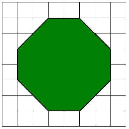 16. otázka Na obrázku je znázorněn dlážděný dvorek, na němž se nachází trávník tvaru osmiúhelníku. Každá ze čtvercových dlaždic, jimiž je dvorek vydlážděn, má stranu dlouhou 50 cm.