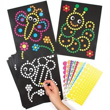 Samolepící puntíková mozaika 8 různých barev samolepících