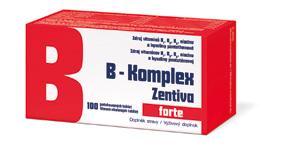 189 Kč 239 Kč B-KOMPLEX FORTE ZENTIVA 100 potahovaných tablet Vitaminy B1, B2, B6 a niacin: - přispívají k normální činnosti nervové