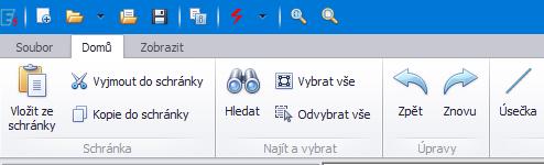 4.3 Krok Zpět (Undo), Zpátky (Redo) Účinek všech funkcí programu (kromě změny zobrazení funkcemi Zoom), tak jak byly postupně volány, lze vrátit kliknutím na ikonu Zpět (Undo) Ctrl+Z.