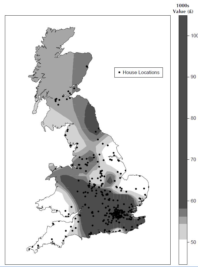 CHARAKTERISTIKY POLOHY Geograficky vážený průměr Geograficky vážený průměr cen nemovitostí ve Velké Británii FOTHERINGHAM, A. S., BRUNSDON, C.