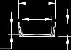 MEARIN PLUS F ODVODŇOVACÍ ŽLAB S OCHRANNOU HRANOU Z SMC KOMPOZITU A TĚSNÍCÍ DRÁŽKOU DLE STN EN 1433 Odvodňovací žlab z SMC kompozitu. Světlá šířka mm, Stavební šířka mm. Bez spádu dna.