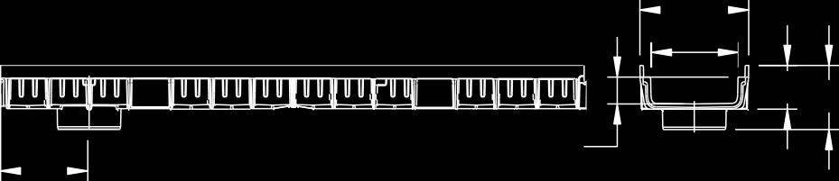 Vtokový průřez žlabu = 38cm². MEARIN PLUS F.0 žlab 46 75 MEARIN PLUS F.1 žlab Ø 110 46 MEARIN PLUS F.0/A žlab s odtokovým hrdlem 75 110 MEARIN PLUS F.