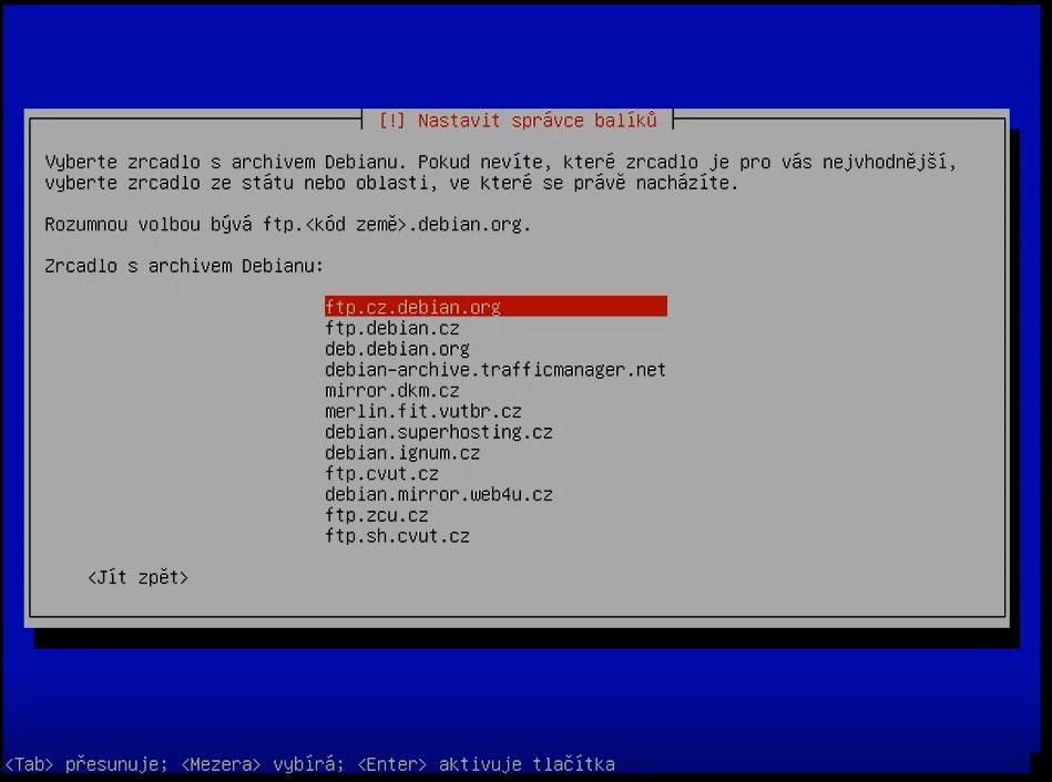Výběr zrcadla s archivem Debianu Informace o HTTP proxy Proxy server funguje jako prostředník mezi klientem a cílovým počítačem (serverem), překládá klientské požadavky a vůči cílovému počítači