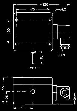 venkovním nebo vnitřním prostoru (pro venkovní prostředí doporučujeme volbu -LACK) EBT-AP4: kanálové provedení - jímka snímače vychází ze středu dna pouzdra elektroniky EBT-AP5: modul pro externí