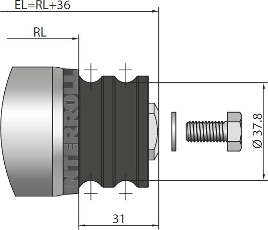 Hnací hlava pro kulatý řemen s 11 mm