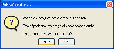 časové prodlevě (doba potřebná pro vložení vodoznaku se zobrazí do Command Window) je zobrazeno dialogové okno pro uložení vodoznačeného audia opět typu *.wav s jedním kanálem (mono).