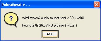 Po uložení vodoznačeného audio souboru nesmíte již tento audio soubor přejmenovat.