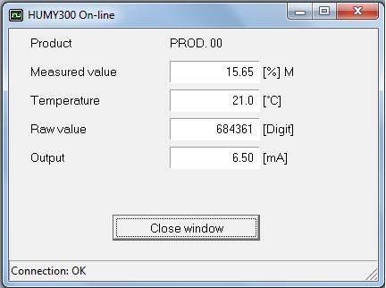 1.5.4 On-Line displej Funkce Online display zobrazí právě měřené hodnoty.