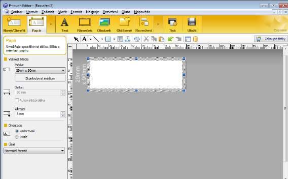 Jak používat program P-touch Editor Tisk pomocí programu P-touch Editor 8 Režim Express V tomto režimu lze rychle vytvářet rozvržení, která obsahují text a