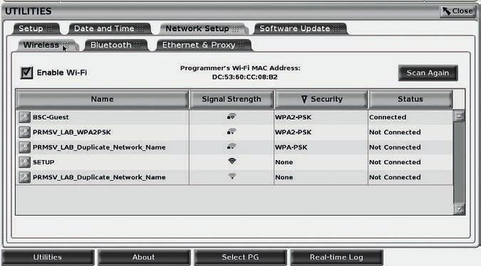 Figure 7. Utilities - Network Setup - Wireless - Network Display Figure 8.