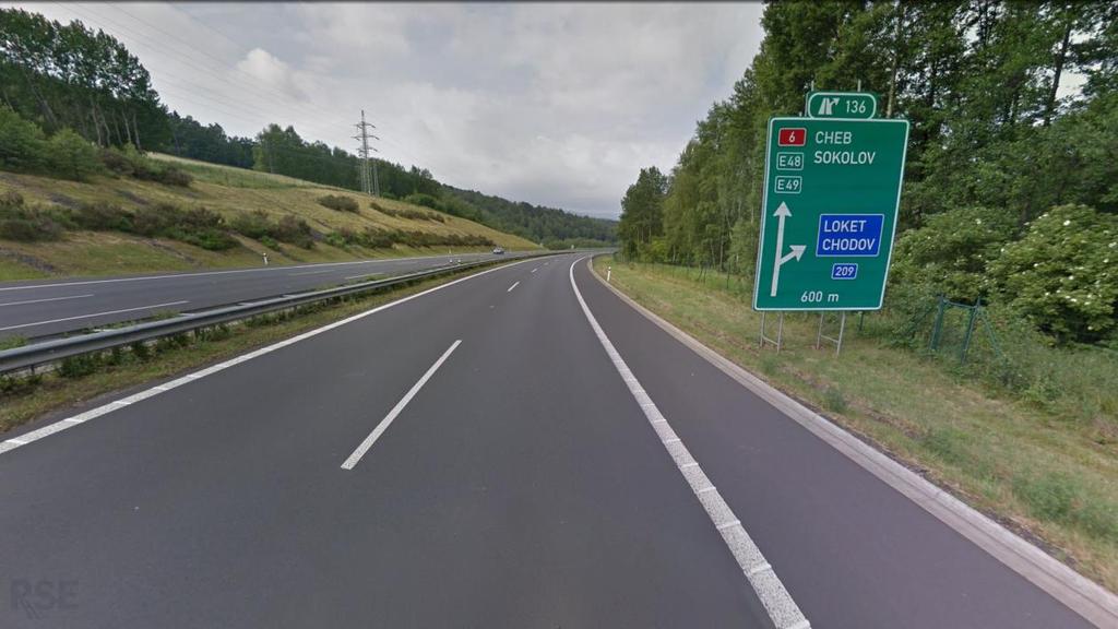 Úsek na dálnici D6 u Nového Sedla aktuální stav Úsek na