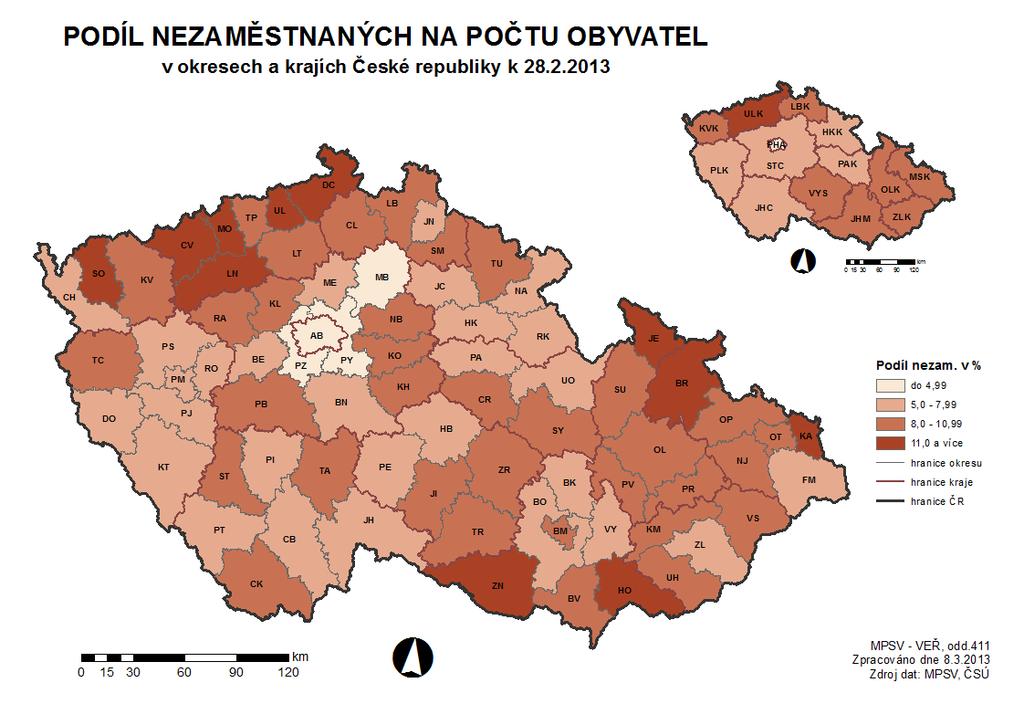 Měsíční zpráva o situaci a trhu práce Středočeského kraje