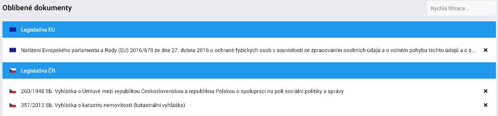 Pokročilé funkce Aplikace obsahuje několik pokročilých funkcí pro práci se systémem CODEXIS jako je např. seznam oblíbených dokumentů, seznam paragrafů. 4.