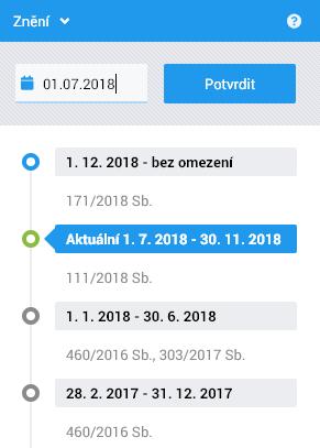 4.2 Znění Jak již bylo několikrát zmíněno v předchozích kapitolách, umožňuje produkt CODEXIS v datové oblasti Legislativa České republiky pohled nejen na aktuální tvar dokumentu, ale zabývá se